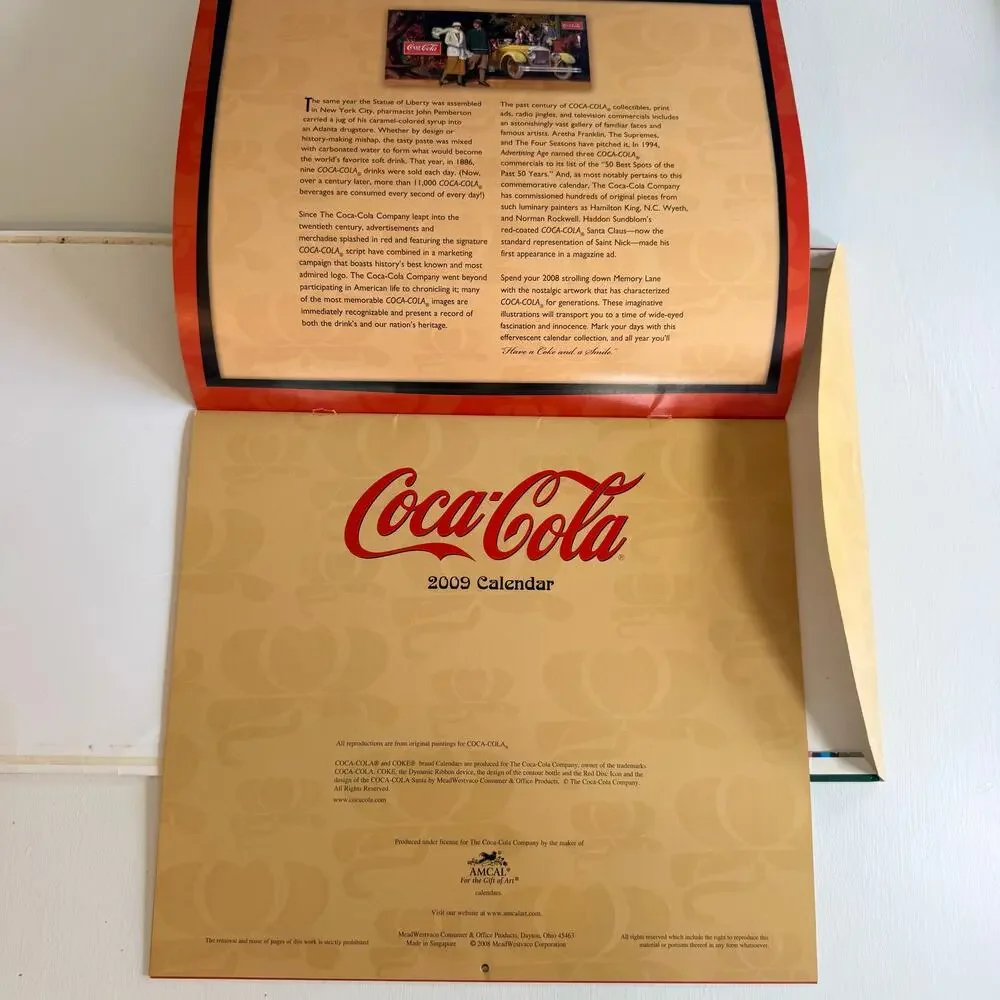 2009 Coca Cola Calendar Vintage 1926 Ad Art Fred Mizen Retro Coke Collectible
